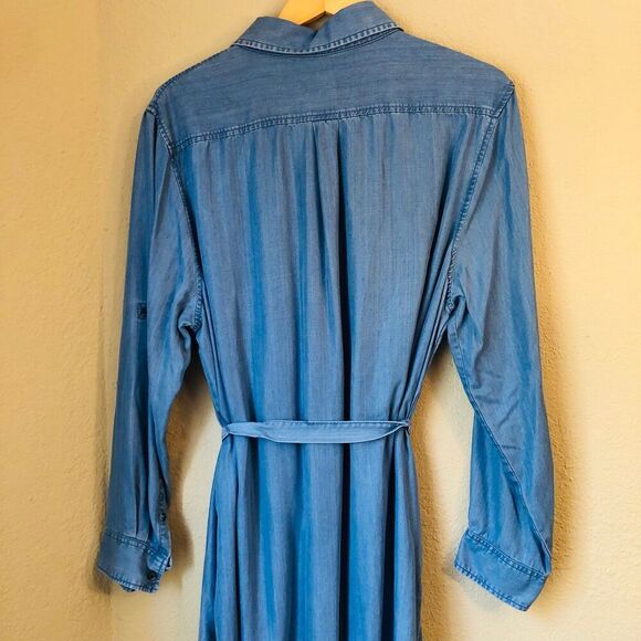 Ava & Viv 2X Denim Shirt Dress 100 Lyocell Medium Wash Country Western Rodeo - Picture 4 of 7